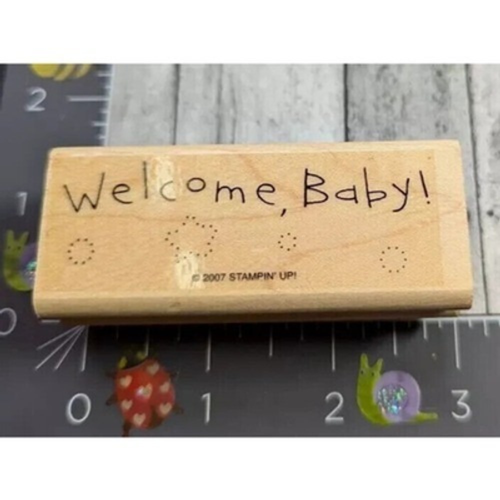 Stampin' Up! Welcome Baby! 2007 Rubber Stamp Wood #B92